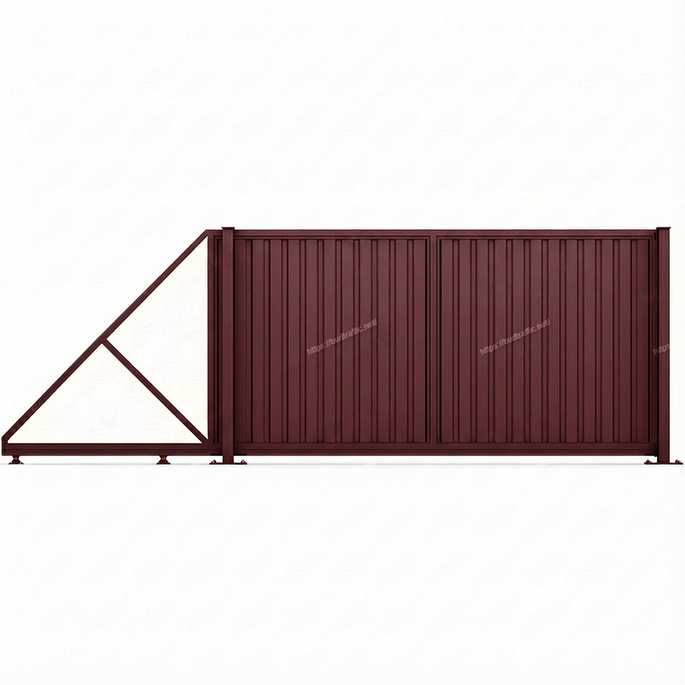 Відкатні ворота з профнастилу