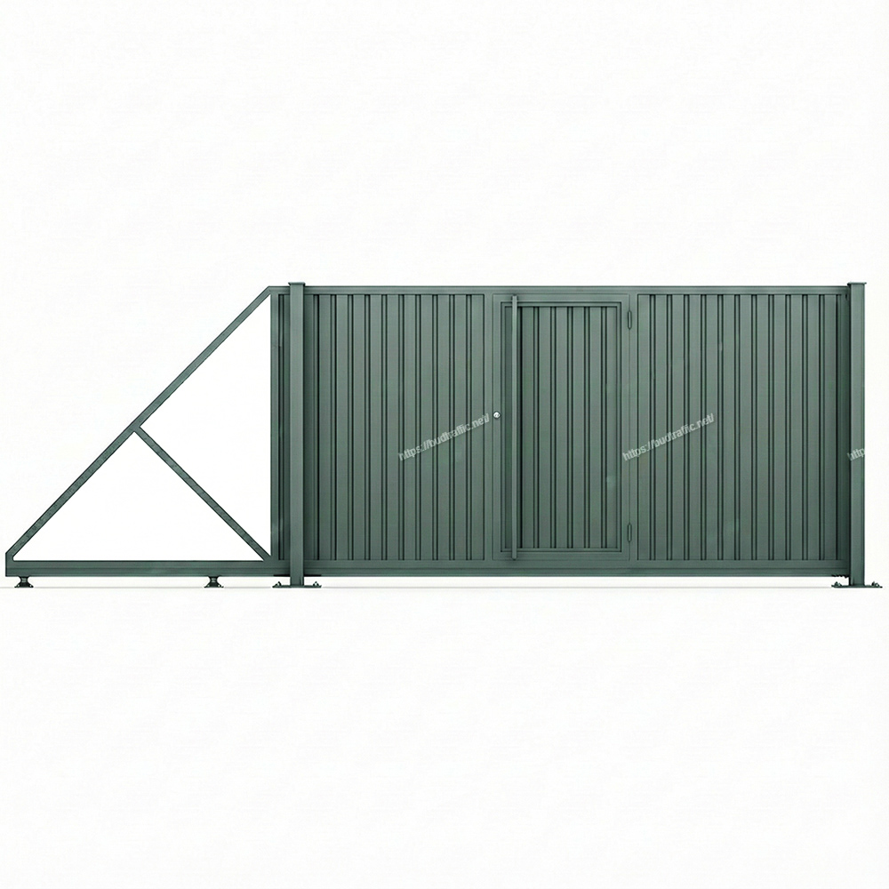 Відкатні ворота з профнастилу з хвірткою всередині Луцьк ціна купити