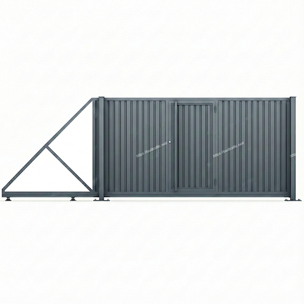 Відкатні ворота з профнастилу з хвірткою всередині Луцьк ціна купити