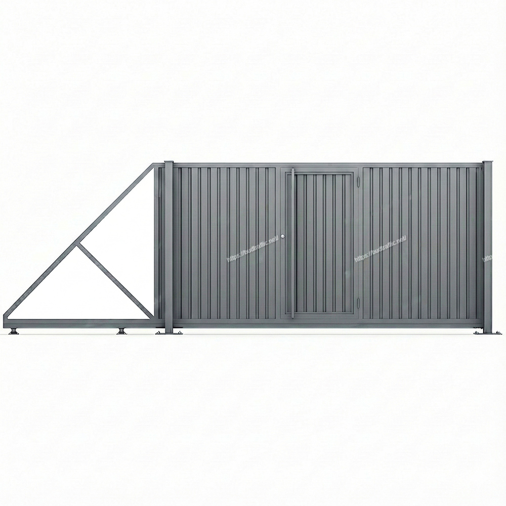 Відкатні ворота з профнастилу з хвірткою всередині Луцьк ціна купити