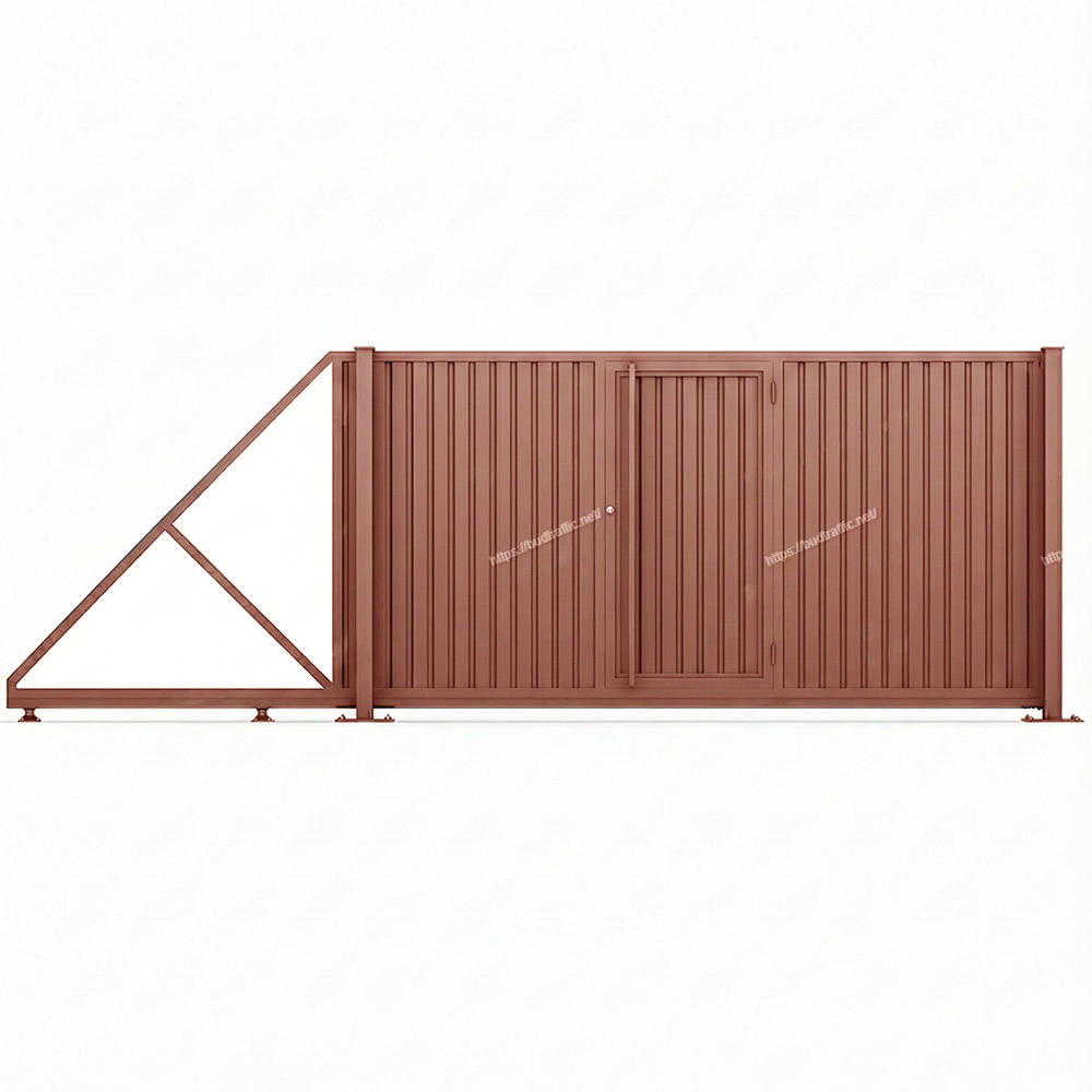 Відкатні ворота з профнастилу з хвірткою всередині Луцьк ціна купити