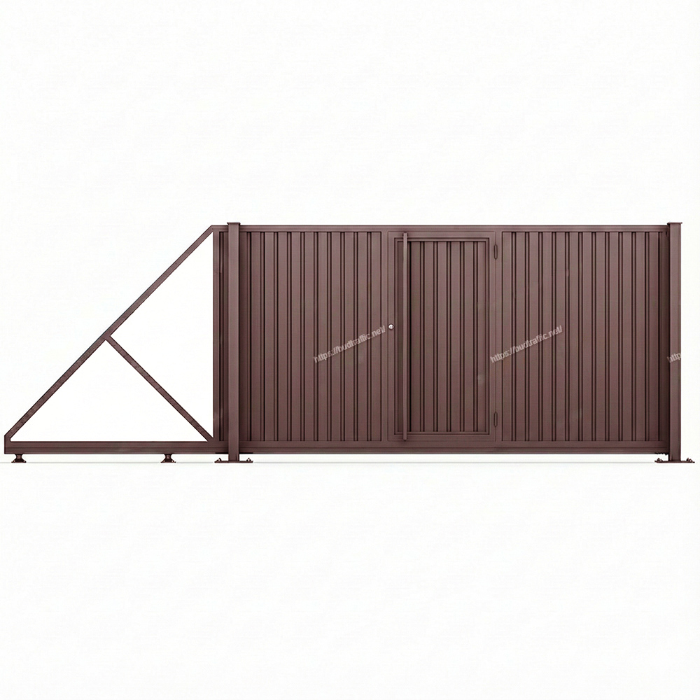 Відкатні ворота з профнастилу з хвірткою всередині Луцьк ціна купити