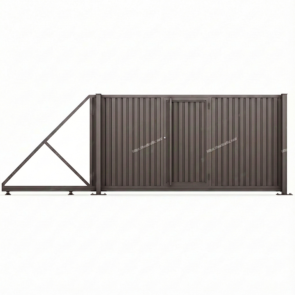 Відкатні ворота з профнастилу з хвірткою всередині Луцьк ціна купити