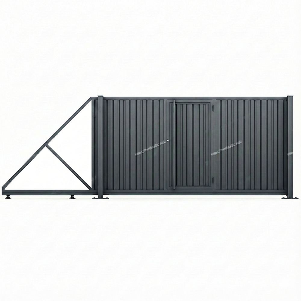 Відкатні ворота з профнастилу з хвірткою всередині Луцьк ціна купити