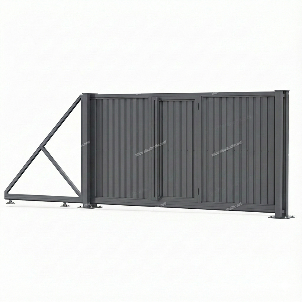 Відкатні ворота з профнастилу з хвірткою всередині Луцьк ціна купити