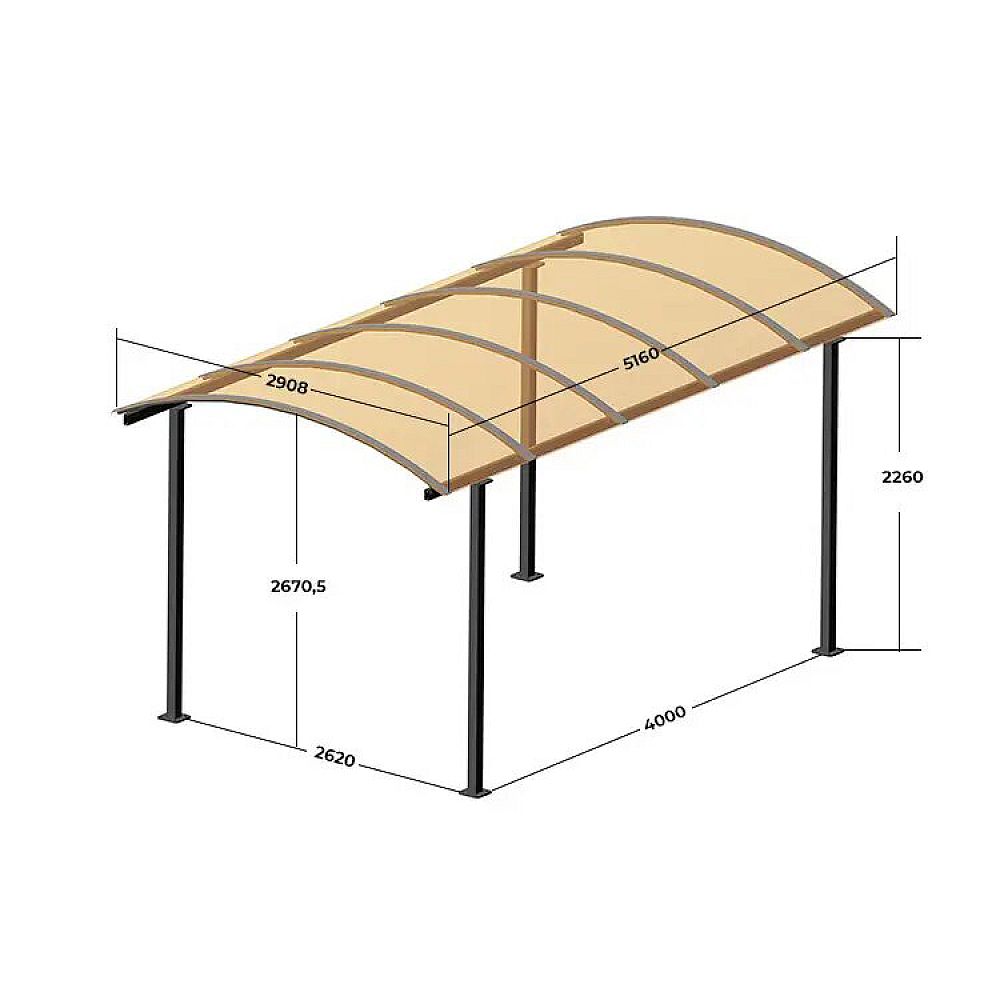 Навіс арочний для авто 2908х5160х2670