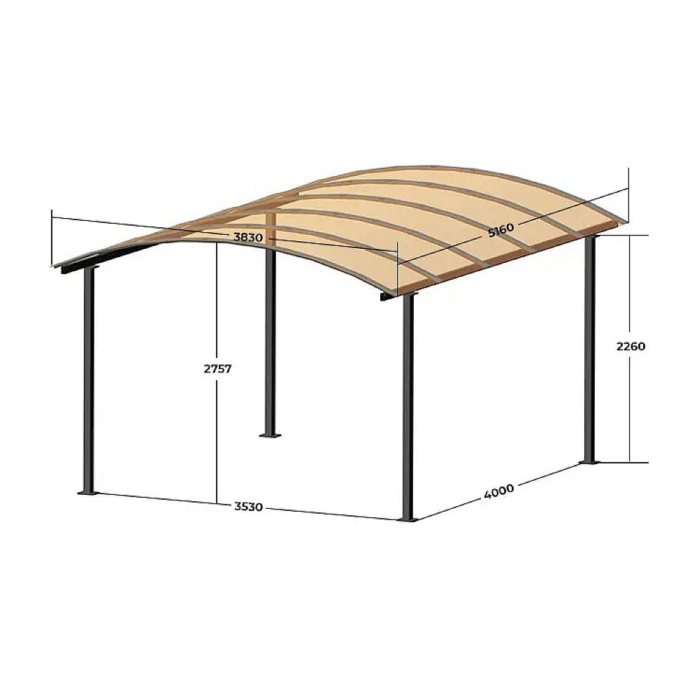 Навіс арочний для авто 3830х5160х2757