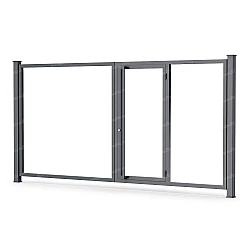 Каркас розпашних воріт з хвірткою всередині