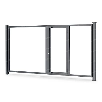 Каркас розпашних воріт з хвірткою всередині