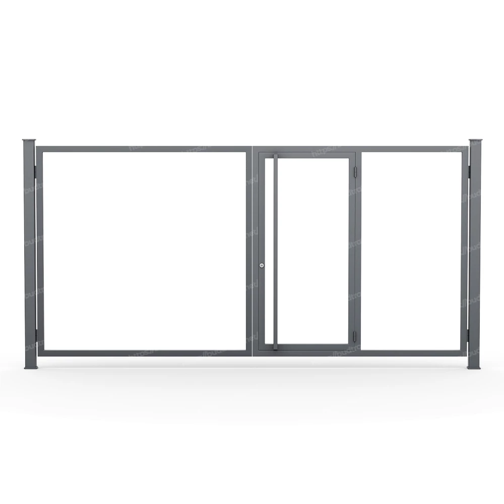 Каркас розпашних воріт з хвірткою всередині