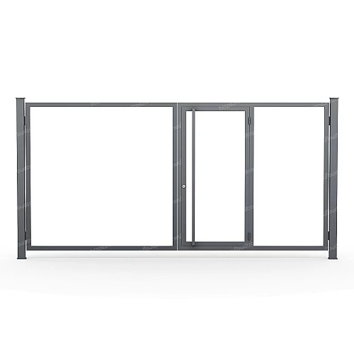Каркас розпашних воріт з хвірткою всередині