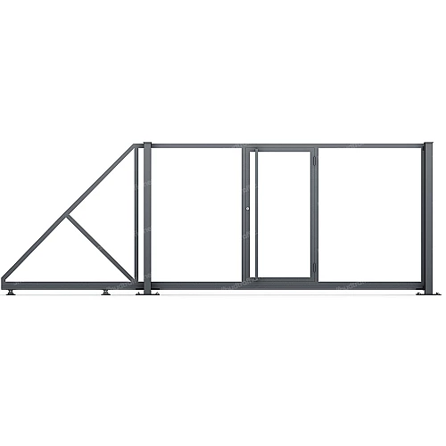 Каркас відкатних воріт з хвірткою