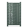 Хвіртка з металевих штахет з декоративною вставкою