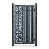 Хвіртка з металевих штахет з декоративною вставкою