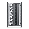 Хвіртка з металевих штахет з декоративною вставкою