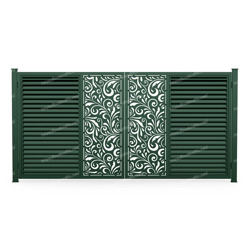 Розпашні ворота Жалюзі з декоративною вставкою