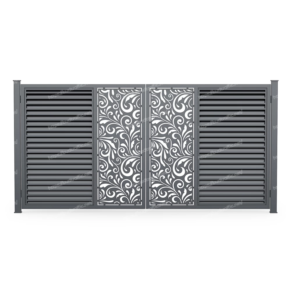Розпашні ворота Жалюзі з декоративною вставкою