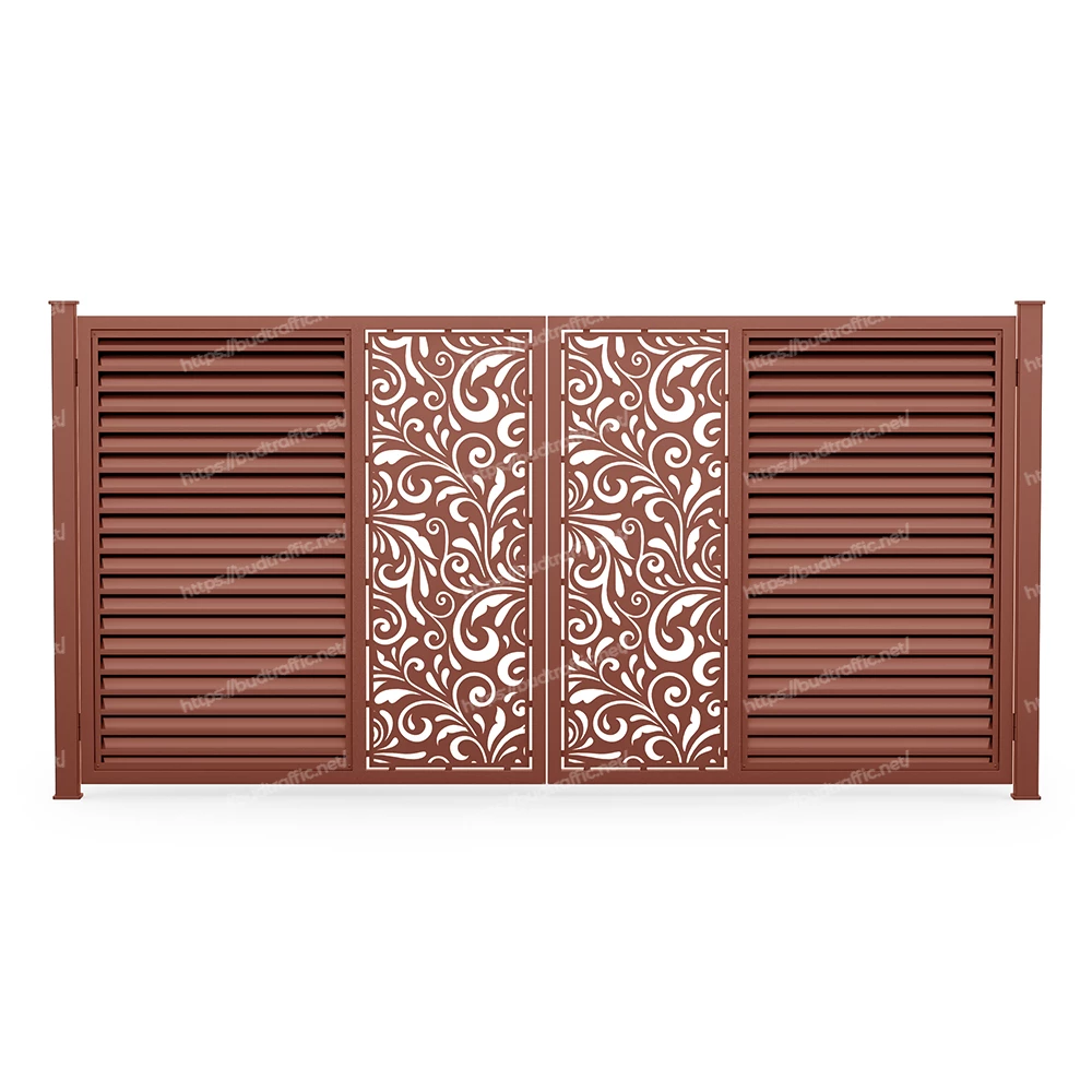 Розпашні ворота Жалюзі з декоративною вставкою