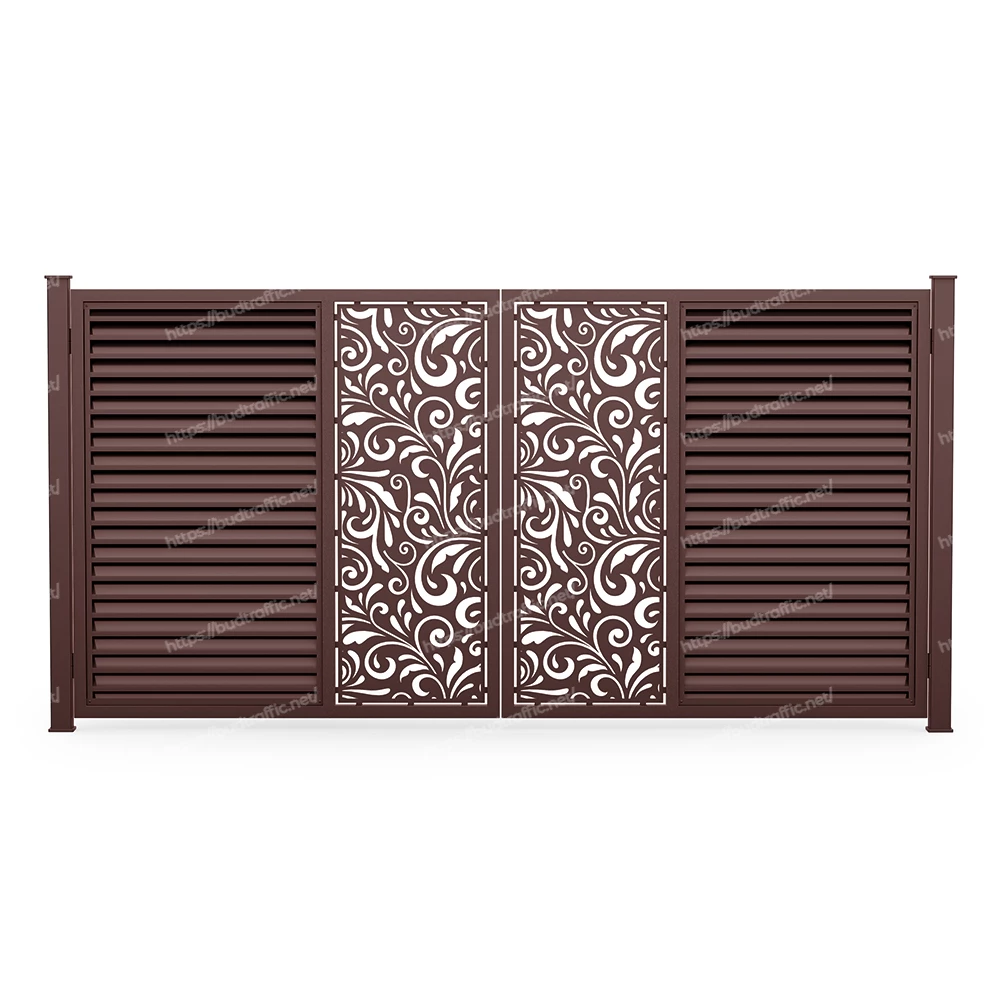 Розпашні ворота Жалюзі з декоративною вставкою