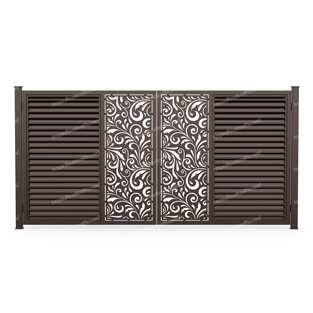 Розпашні ворота Жалюзі з декоративною вставкою