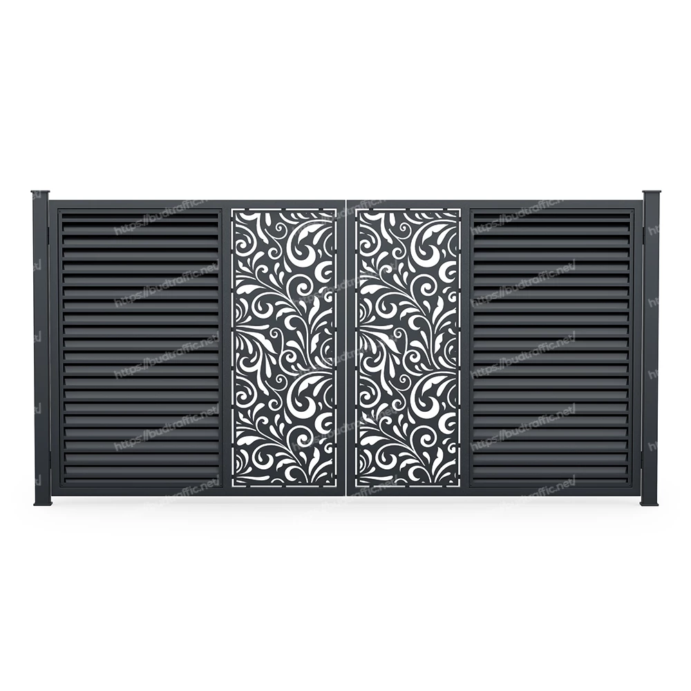 Розпашні ворота Жалюзі з декоративною вставкою