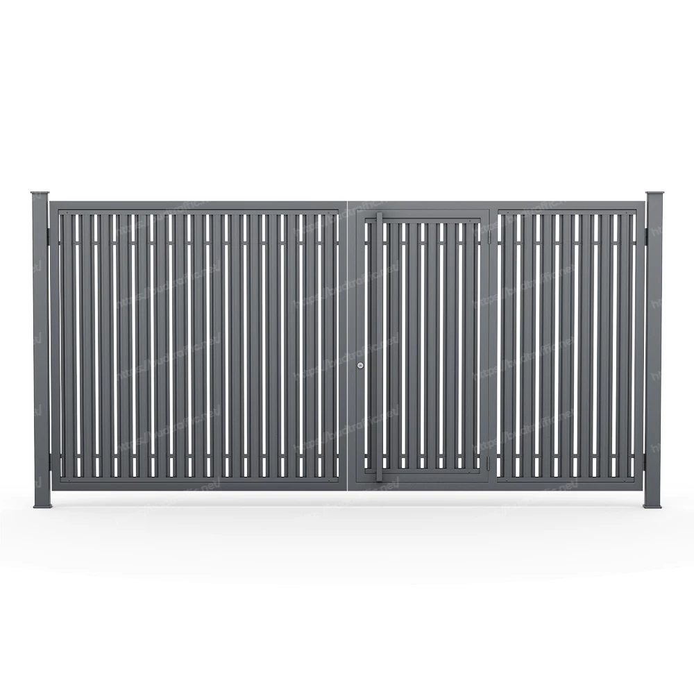 Розпашні ворота з хвірткою всередині з євроштахетника