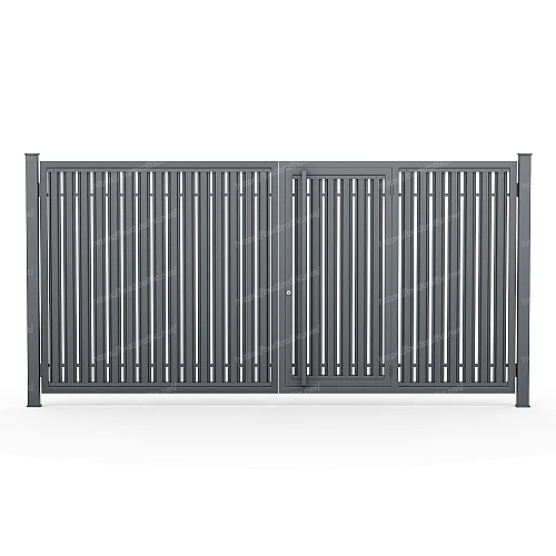 Комплект для розпашних воріт з хвірткою всередині з євроштахетника (Зроби сам)