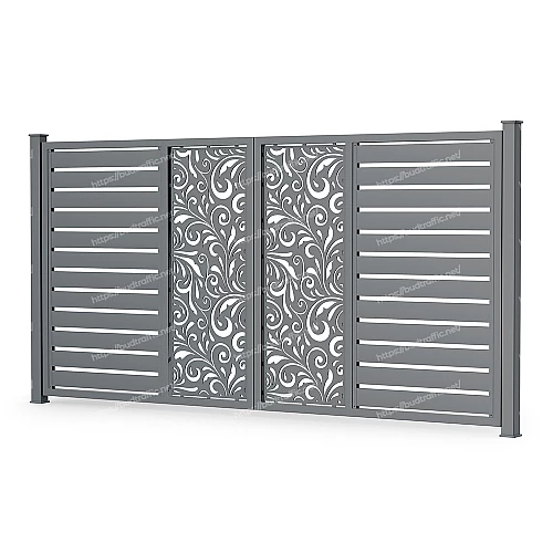 Розпашні ворота Ранчо з декоративною вставкою