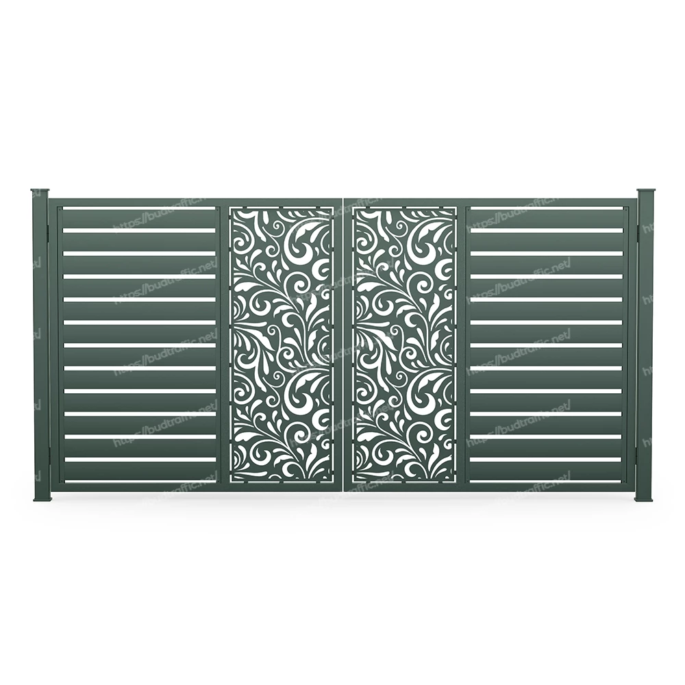 Розпашні ворота Ранчо з декоративною вставкою