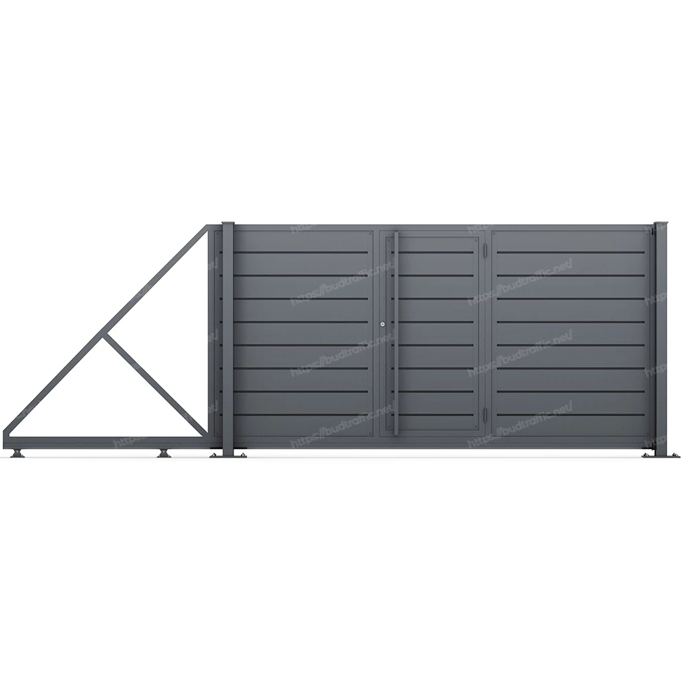 Відкатні ворота Горизонт з хвірткою всередині