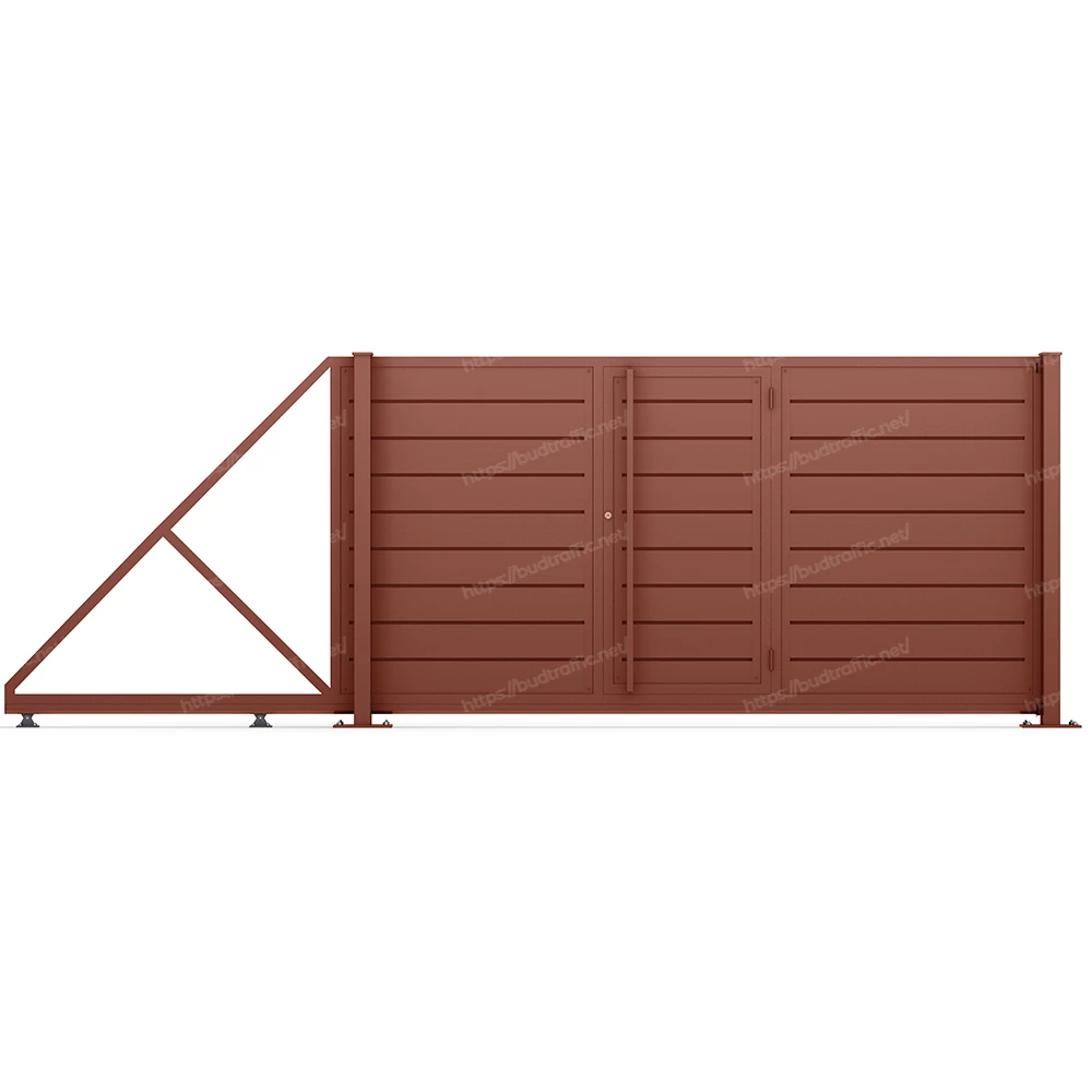 Відкатні ворота Горизонт з хвірткою всередині