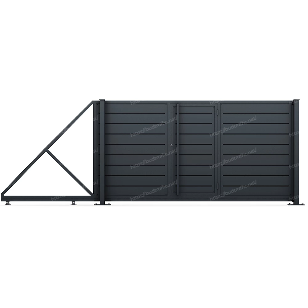 Відкатні ворота Горизонт з хвірткою всередині