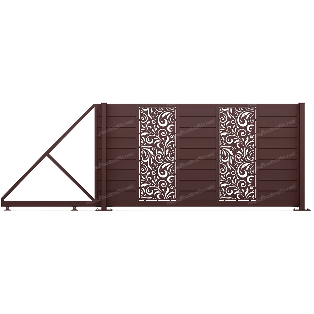 Комплект для відкатних воріт Горизонт з декоративною вставкою (Зроби сам)