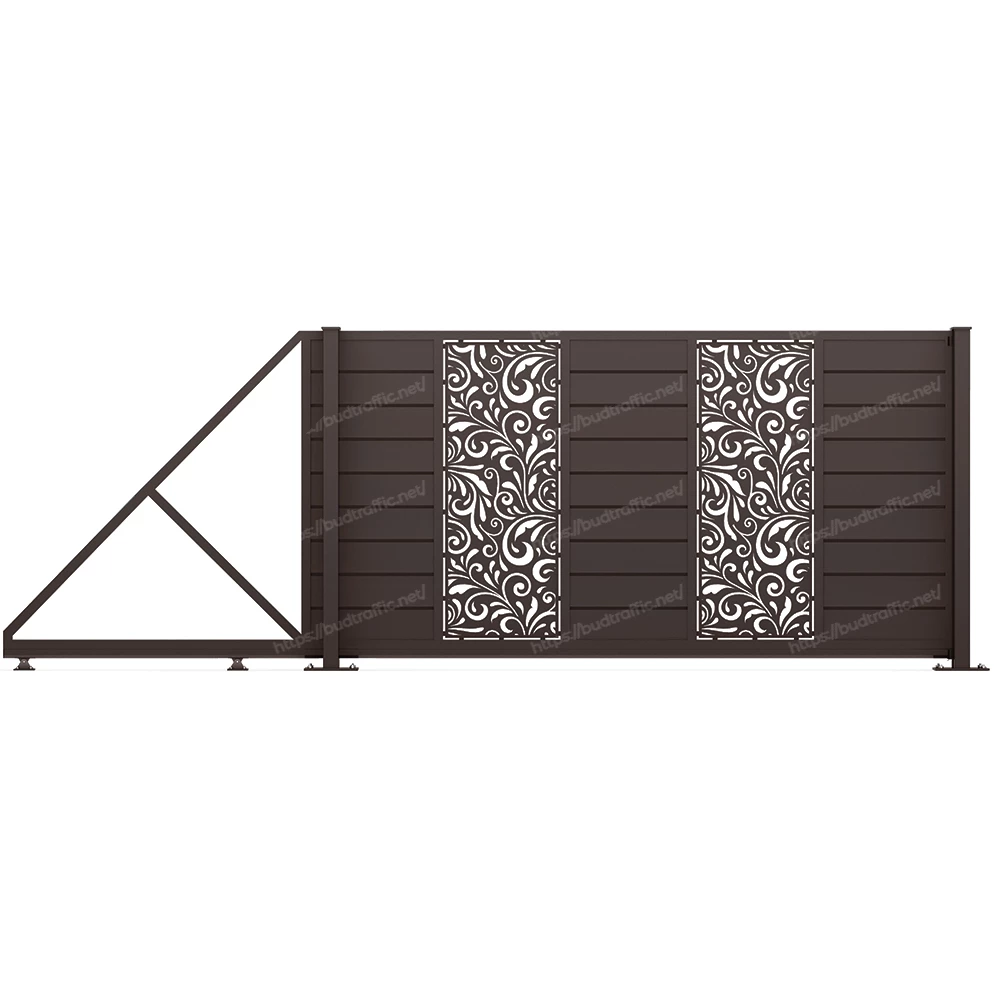 Комплект для відкатних воріт Горизонт з декоративною вставкою (Зроби сам)