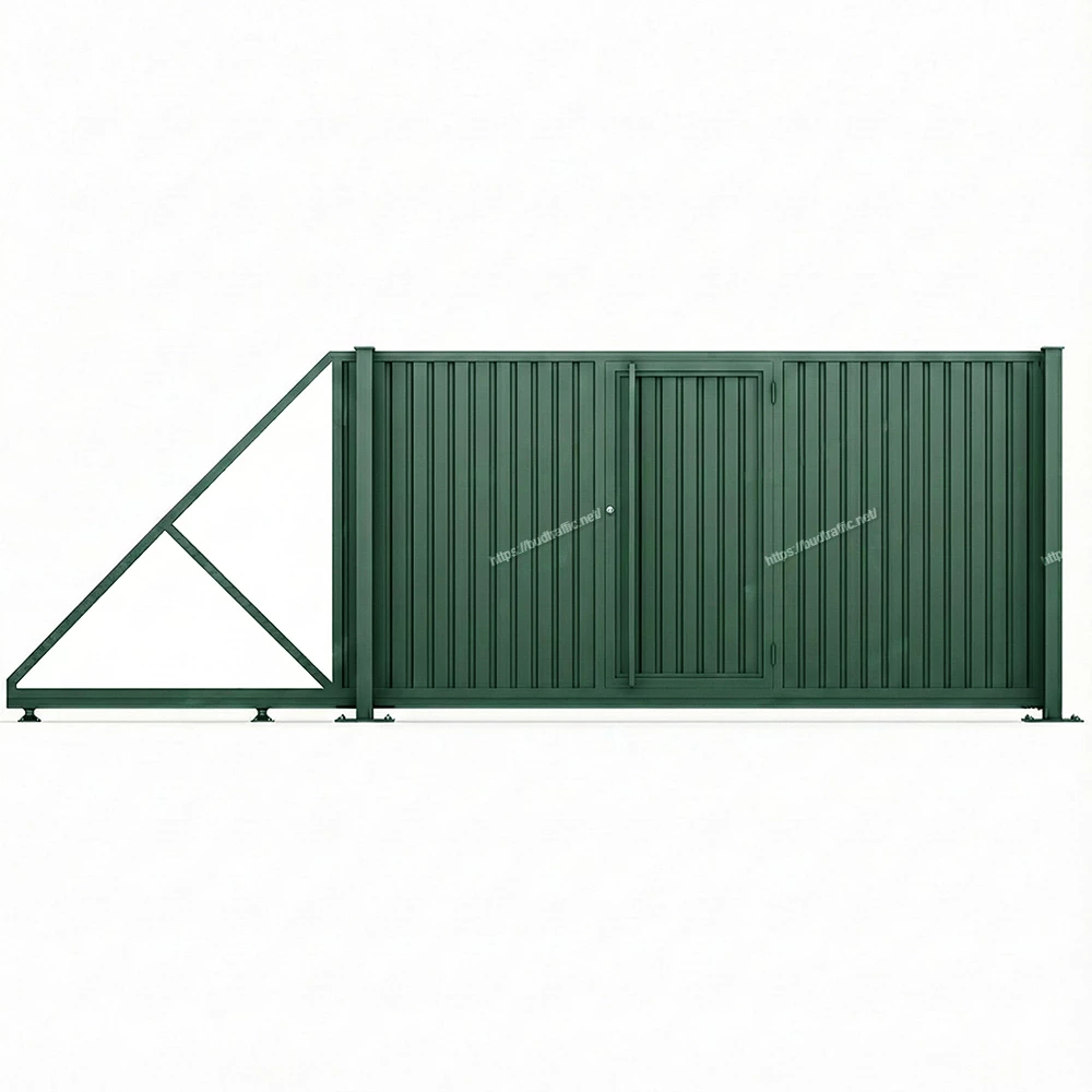 Відкатні ворота з профнастилу з хвірткою всередині Луцьк ціна купити