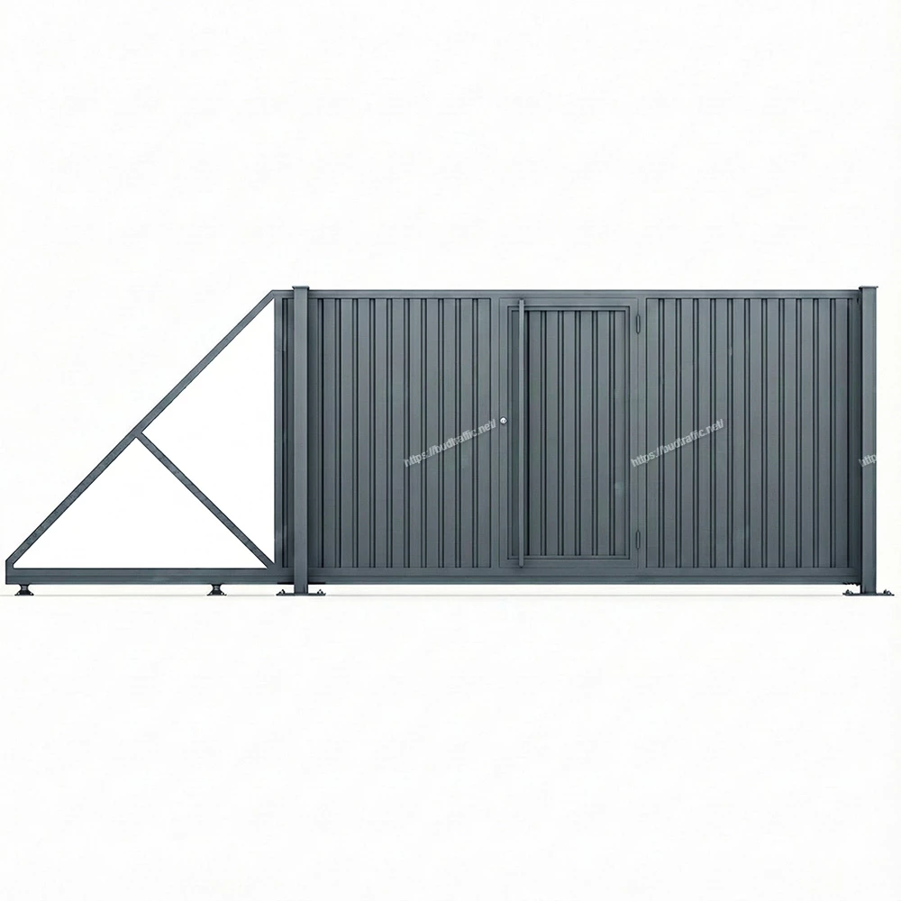 Відкатні ворота з профнастилу з хвірткою всередині Луцьк ціна купити