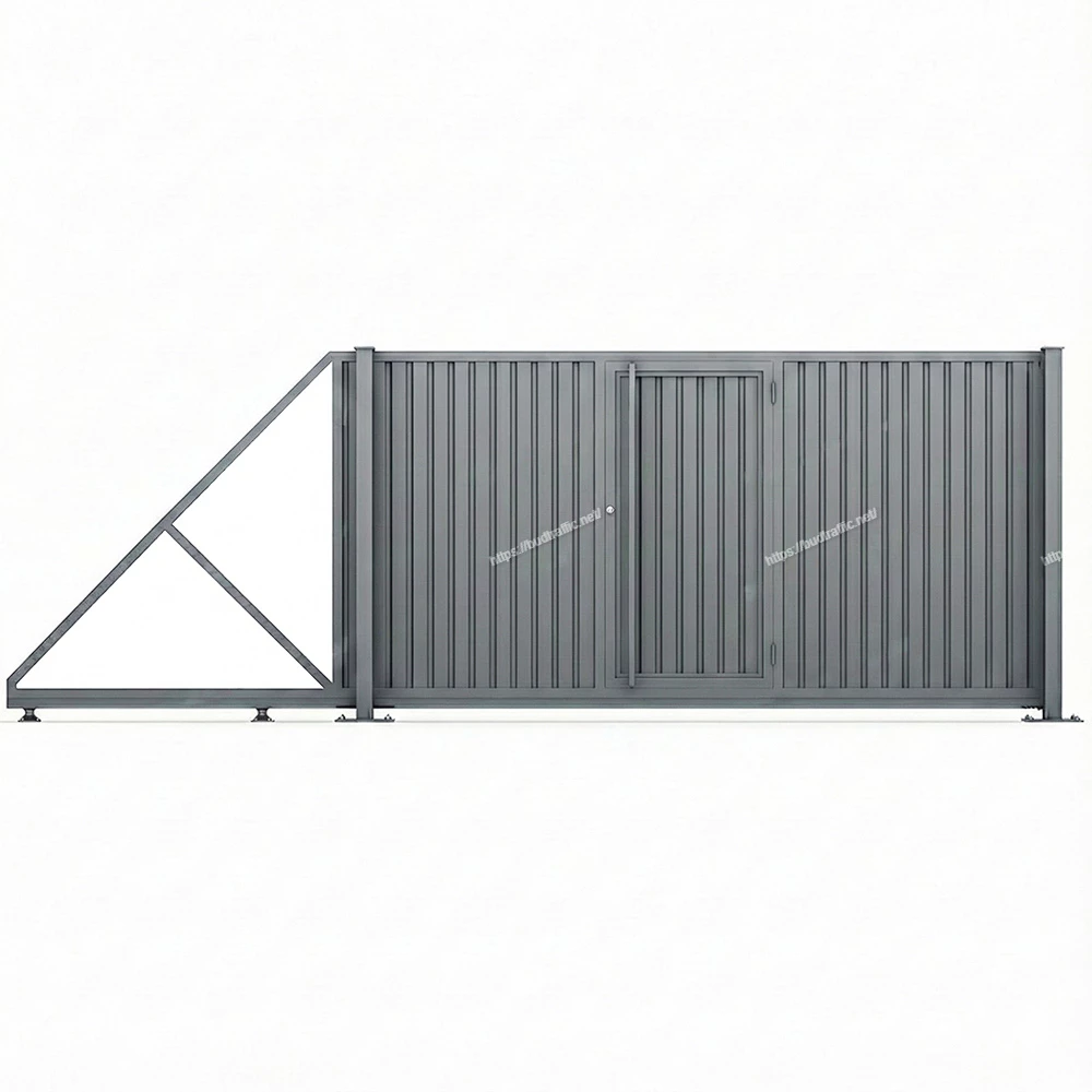 Відкатні ворота з профнастилу з хвірткою всередині Луцьк ціна купити