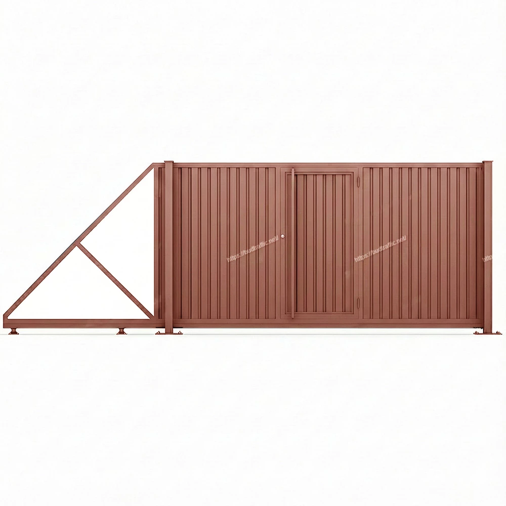 Відкатні ворота з профнастилу з хвірткою всередині Луцьк ціна купити