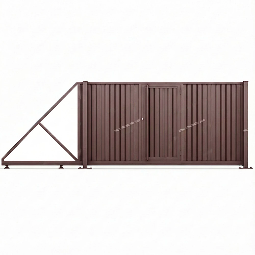 Відкатні ворота з профнастилу з хвірткою всередині Луцьк ціна купити