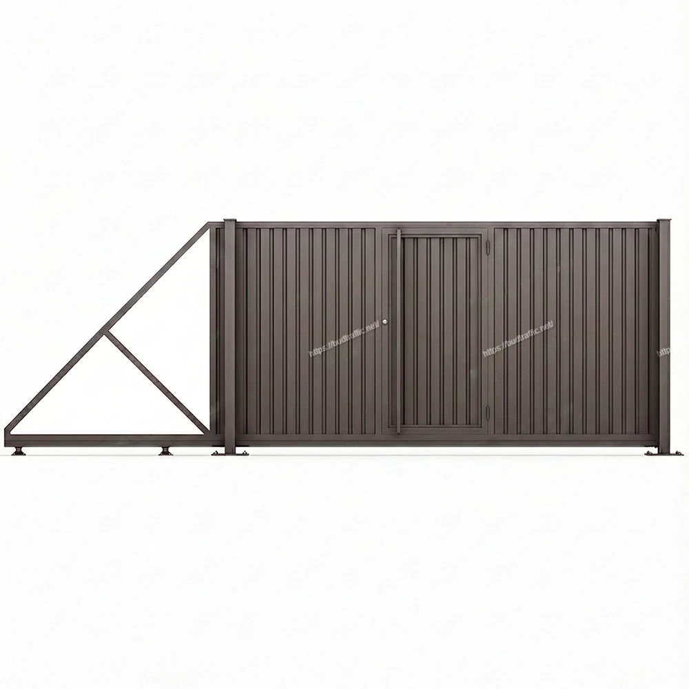 Відкатні ворота з профнастилу з хвірткою всередині Луцьк ціна купити