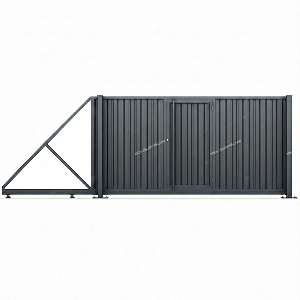 Відкатні ворота з профнастилу з хвірткою всередині Луцьк ціна купити