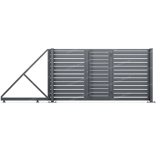 Відкатні ворота Ранчо з хвірткою всередині