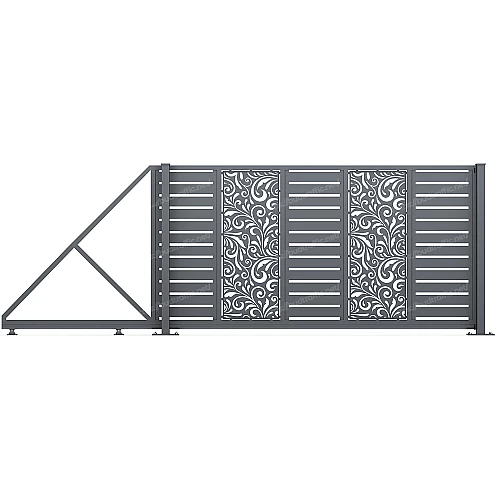 Комплект для відкатних воріт Ранчо з декоративною вставкою (Зроби сам)