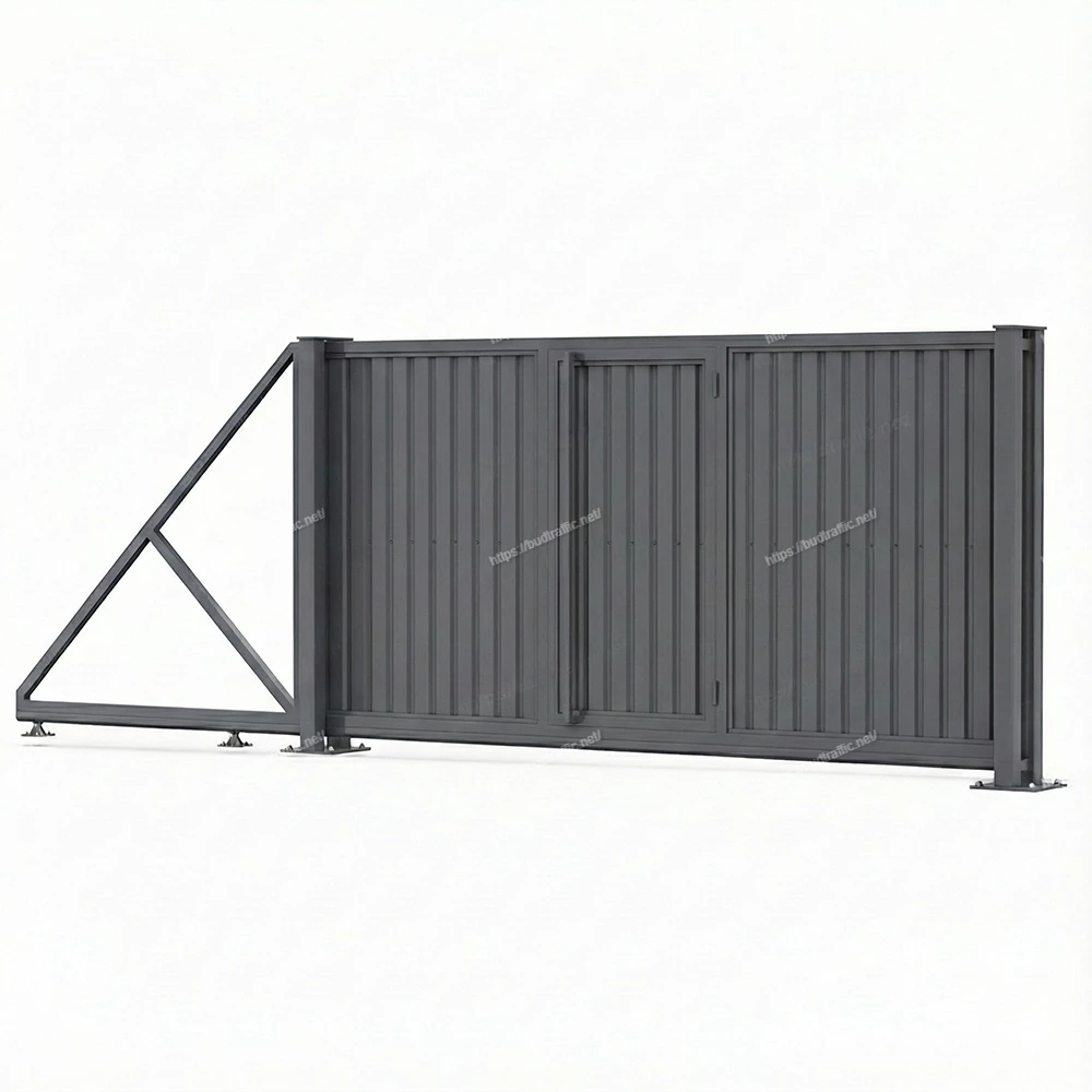 Відкатні ворота з профнастилу з хвірткою всередині Луцьк ціна купити