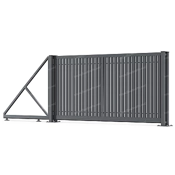 Відкатні ворота з євроштахетника