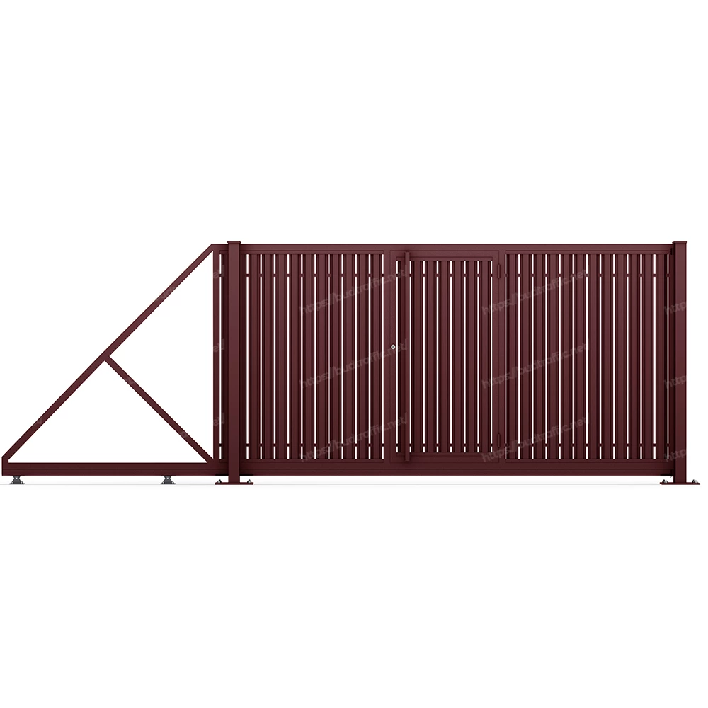 Комплект для відкатних воріт з Євроштахетника з хвірткою всередині (Зроби сам)