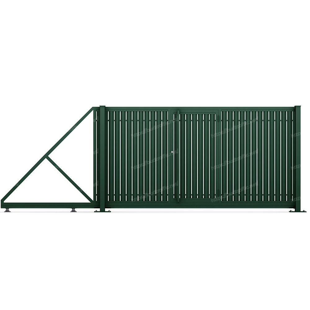 Комплект для відкатних воріт з Євроштахетника з хвірткою всередині (Зроби сам)