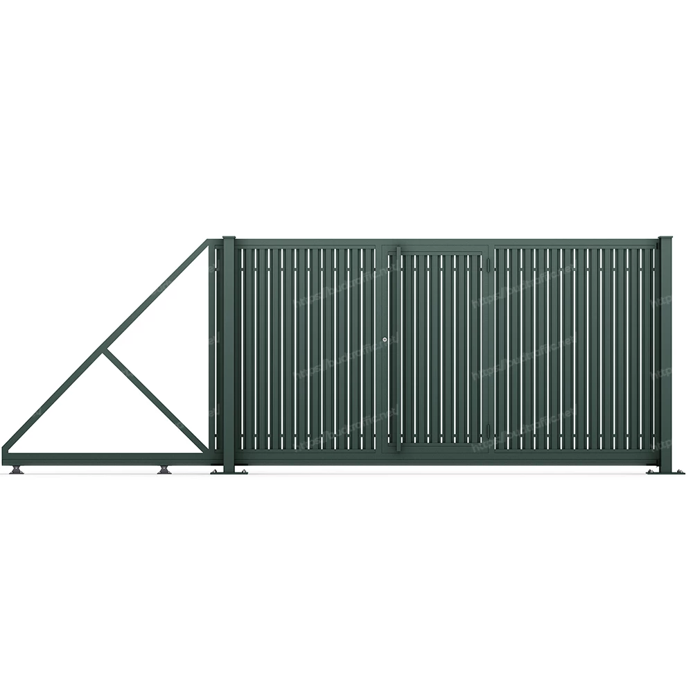 Комплект для відкатних воріт з Євроштахетника з хвірткою всередині (Зроби сам)