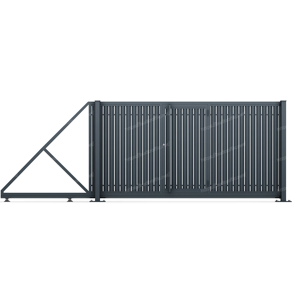 Комплект для відкатних воріт з Євроштахетника з хвірткою всередині (Зроби сам)