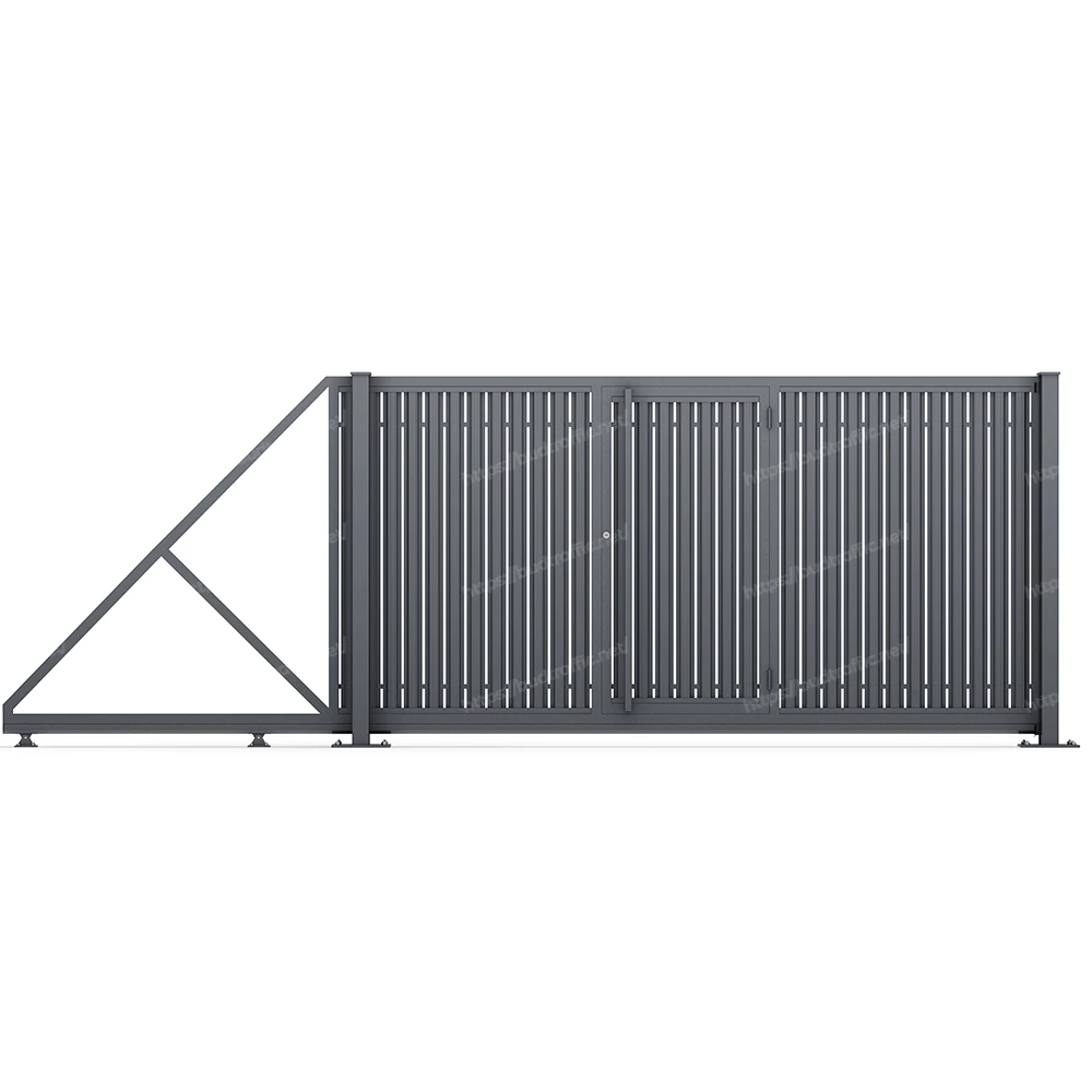 Комплект для відкатних воріт з Євроштахетника з хвірткою всередині (Зроби сам)